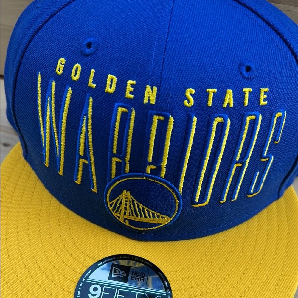 New Era 9FIFTY Golden State Warriors Snapback Hat Blue Yellow NBA Cap